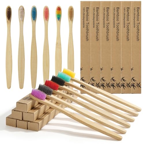 Vicloon Bamboo Toothbrush, Family 12 Pack Eco Friendly Biodegradable Organic Premium Wooden Toothbrush, Set of 12 Colors Toothbrush, BPA Free toothbrushes multipack-12*Children Vicloon Bamboo Toothbrush, Family 12 Pack Eco Friendly Biodegradable Organic Premium Wooden Toothbrush, Set of 12 Colors Toothbrush, BPA Free toothbrushes multipack-12*Children