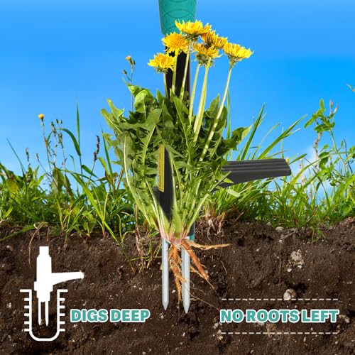 Breeze Touch BT-WEEDER-PJ 39 Inch Weed Pulling Tool, 3-Claw Detachable Weed Puller Tool thumb #3
