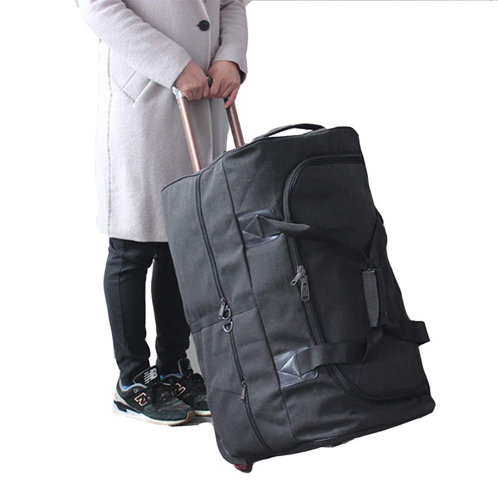 Bagaż podróżny na kółkach torba weekendowa wakacje unisex płot (kolor: Czarny, rozmiar: dł. 65 × szer. 35 × wys. 40 cm)