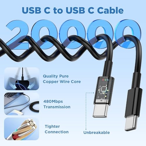 60W USB C Super Fast Charger and 10ft/10ft/6ft Type C Charging Cable Cord Long, USB C Charger Block Adapter Plug for Samsung Galaxy S26/S25/S24 Ultra/S23+/S22 Plus/S21/iPhone Duo 18 17 16 15 Pro Max — view 6