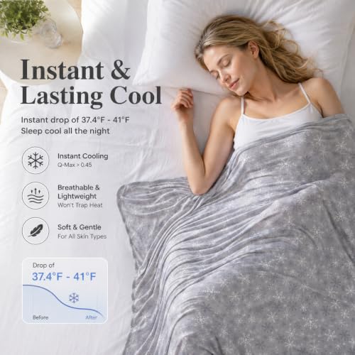 50"x70" OIGAE Cooling Throw Blanket (Grey Snowflake) - image 3