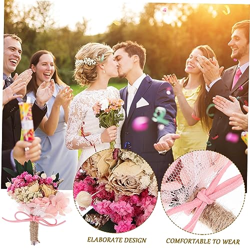 Corsage floral artificial Holibanna para boda miniatura 7