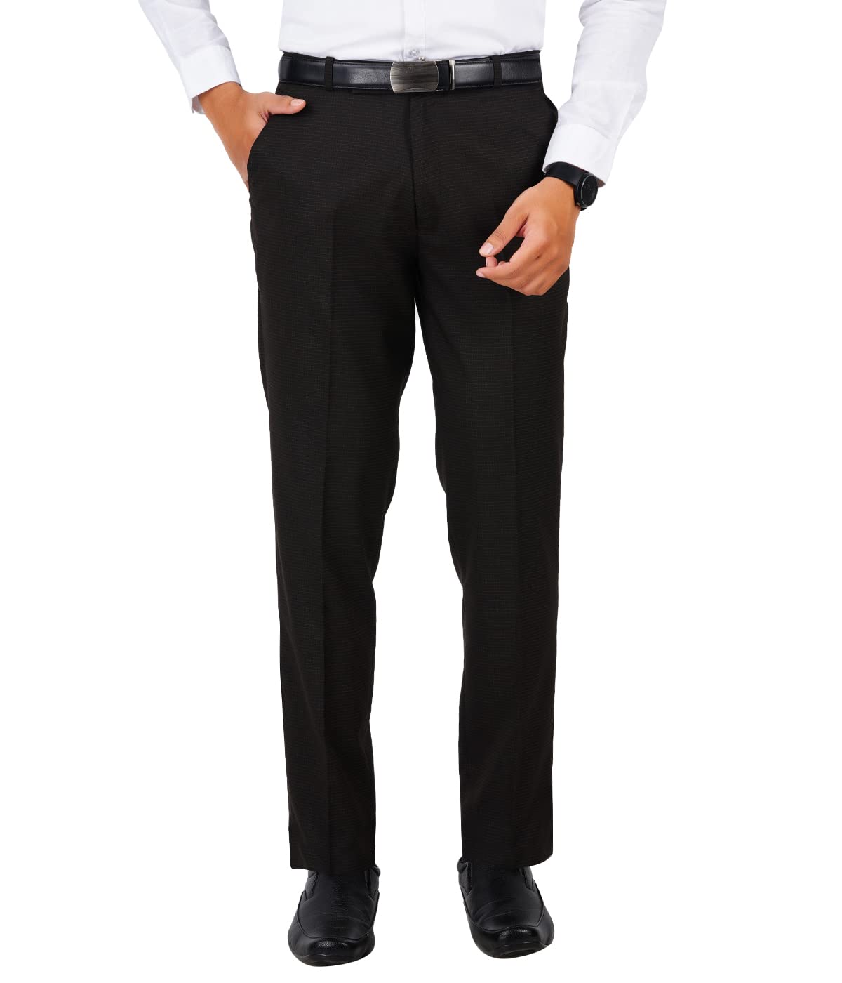 mc henry McHenry Men's Stretchable Wrinkle Free self Design Formal Trousers for Men-picture-49