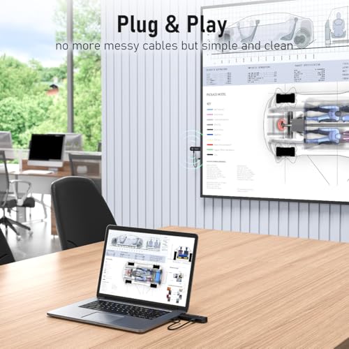 Image of Lemorele Wireless HDMI Transmitter and Receiver Kit Support 1080P@60Hz HD Transmit up to 164FT, Wireless HDMI Extender Plug and Play, Streaming Video Audio for Laptop, DSLR, PC, Projector, HDTV