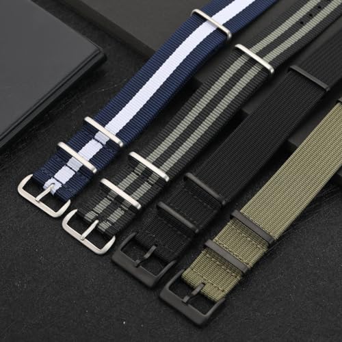 Image of TACTICAL FROG Nylon Watch Band 18mm 19 mm 20mm 22 mm 24 mm, Waterproof Military Watch Straps Replacement for Men Women, With Stainless Steel Buckle