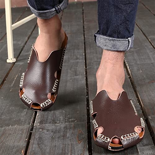 Street Slippers Men's Shoes Outdoor Beach Walking Fashion Slippers Slip-On Men's Shoes(C,40)2