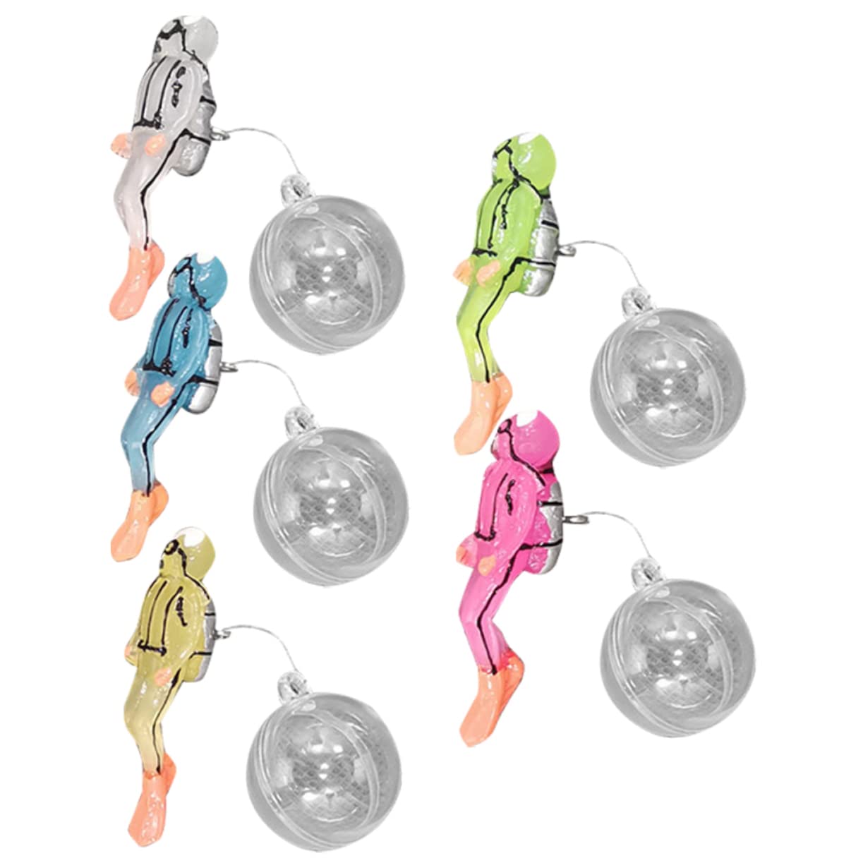 VANZACK 15ensembles Ornements Flottants De Plongée pour Aquarium Décorations Luminescentes De Figurines De Plongeurs Décoratifs pour Réservoirs De Poissons