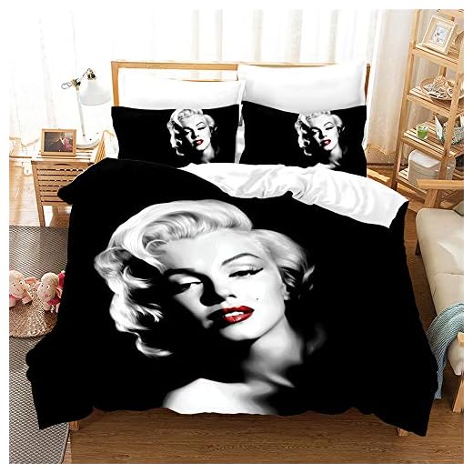 Funda Nórdica Marilyn Monroe, Modelo De Actor Funda De Almohada Ropa De Cama Antiácaros Suave 15% Algodón + 85% Microfibra ((220x 240cm)-Cama de 150/160,Style 01)