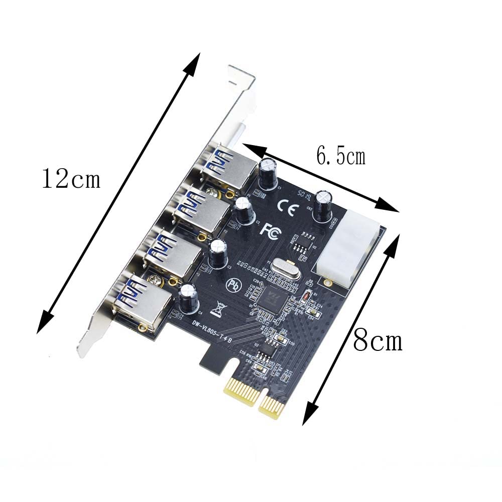 PCI-E to USB3.0 expansion card 4-port VIA VL805 Q6 chip pcie