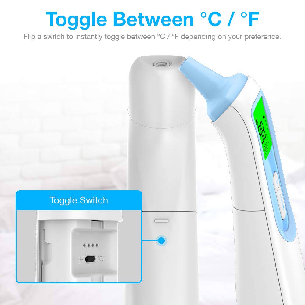 CandyCare Touchless Smart Infrared Thermometer with LCD Digital Screen (3-in-1 Measurement) for Adult and Kid, Temperature Gun Reading Detection on Forehead and Ear (Battery NOT Included) : Industrial & Scientific