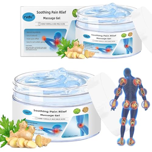 RVDU Soothing Massage Gel Cooling Blue Gel with Natural Extracts Fast Absorbing Formula for Back Shoulder Knee & Muscle Comfort Non-Greasy (2PCS)