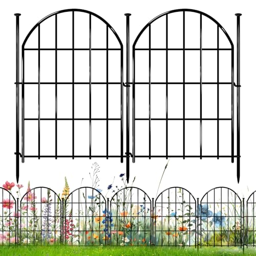 26 Pack Decorative Garden Fence, 22in X 28ft Arched No Dig Fence Border, Garden Edging Border,...