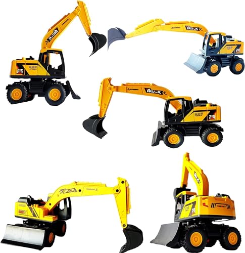 Image of Construction Bulldozer Excavator Loader Truck Vehicles for Kids Building Vehicle Engineer Toys for 3 4 5 Year Boy Toddlers Unbreakable Toy for Kid (706-15) Yellow
