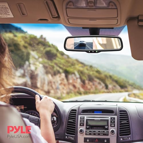 Image of Wireless Backup Rear View Camera - Waterproof License Plate Car Parking Rearview Reverse Safety /Vehicle Monitor System w / 4.3 inch Mirror Video LCD, Distance Scale Lines, Night Vision - Pyle PLCM4590WIR