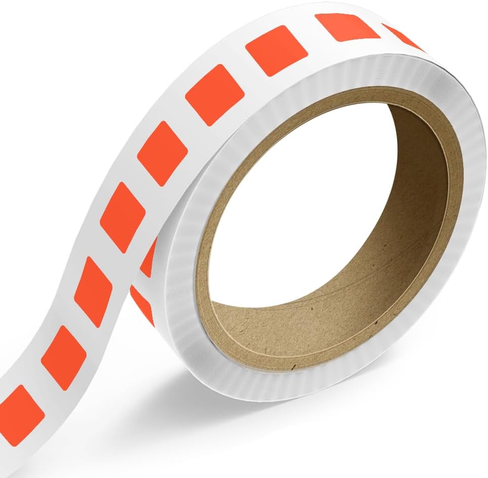 LabelsNstickers Custom Printed Standard Label Rolls - Square - 1 x 1 - Neon Red - 125 Labels/Roll