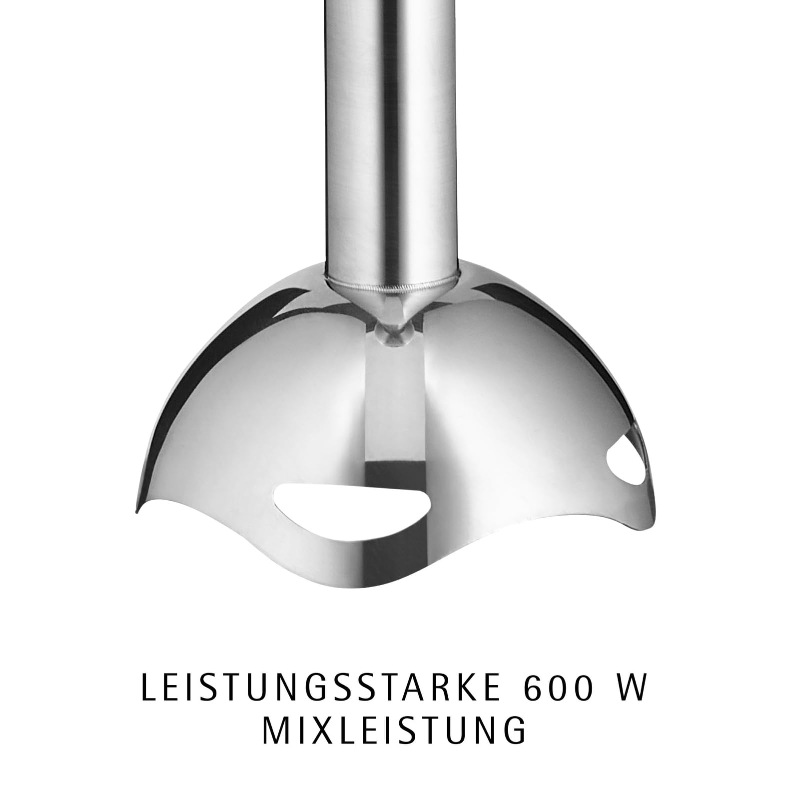 WMF Kult X Stabmixer Set 5-teilig – Edelstahl Pürierstab 600 W mit Schneebesen, Stampfer, Zerkleinerer und 700 ml Mixbecher, spülmaschinenfest, vielseitiger Mixer für Suppen, Smoothies und Babybrei
