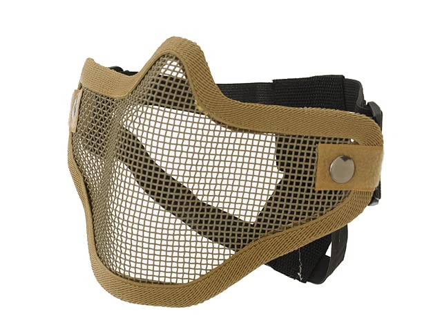 Máscara Protectora de Malla de Acero para Airsoft Ajustable con Bordes de Cordura
