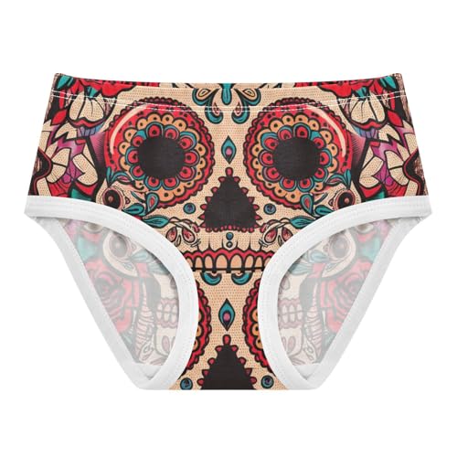 Red Rose Flowers Skull Toddler Underwear Custom 2t Cotton Little Girl Panties Aesthetic Kids Undies Briefs