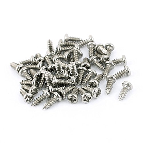uxcell 50 tornillos autorroscantes M3 x 8mm acero inoxidable miniatura 1