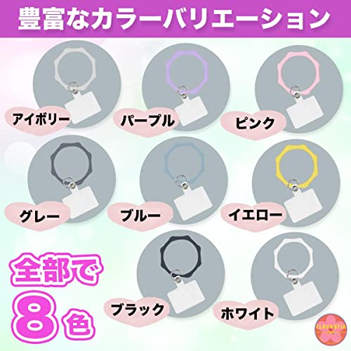 CLOGRATIA スマホ ストラップ 手首 シリコン リング お花 挟むだけ ハンドストラップ 落下防止 韓国 (花 イエロー)