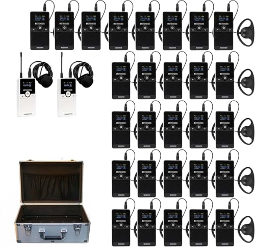 Retekess TT116 Sistema de Audio para Guías Turísticas, Auriculares para Tours en Fábrica con Batería Reemplazable y Estuche de Carga de 30 Ranuras, Alcance de 200m miniatura 1