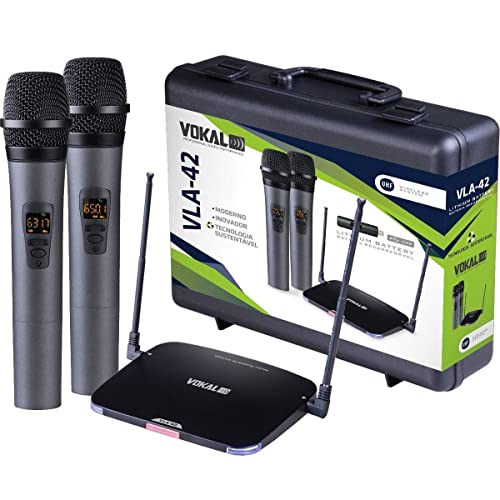 Microfone sem Fio Duplo VLA-42 VOKAL