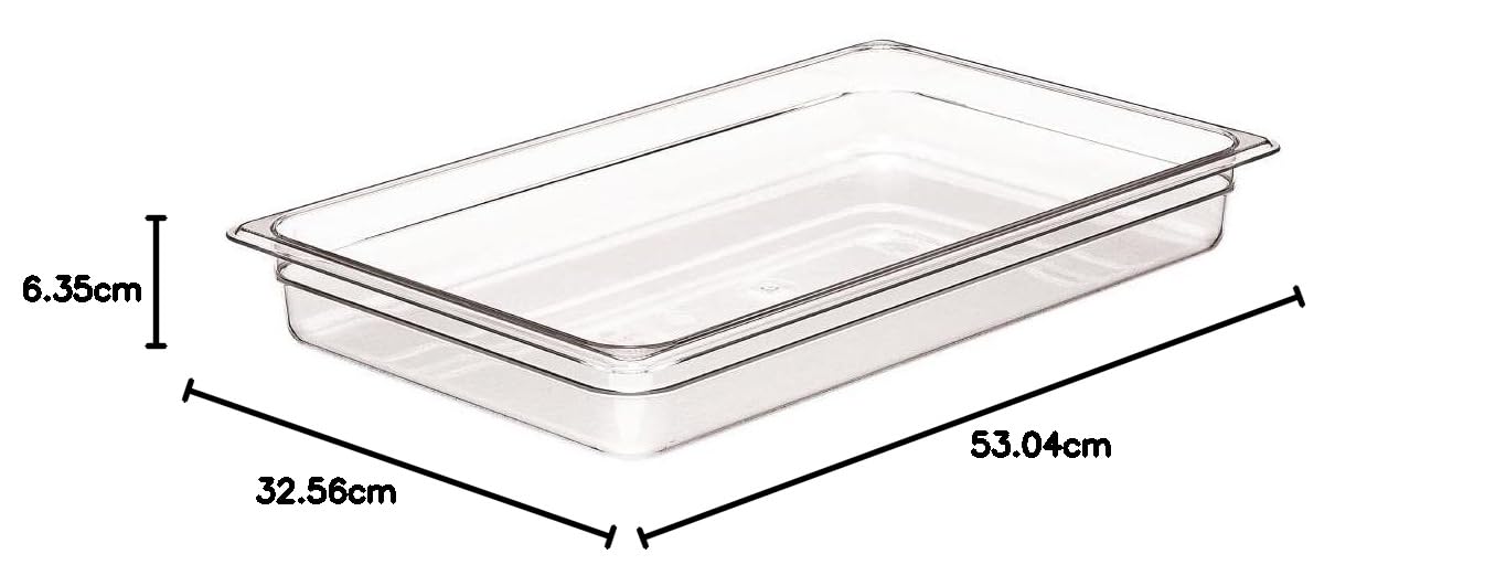 Cambro 12CW135 Policarbonato 1/1 Gastronorm Pan 65mm, Transparente