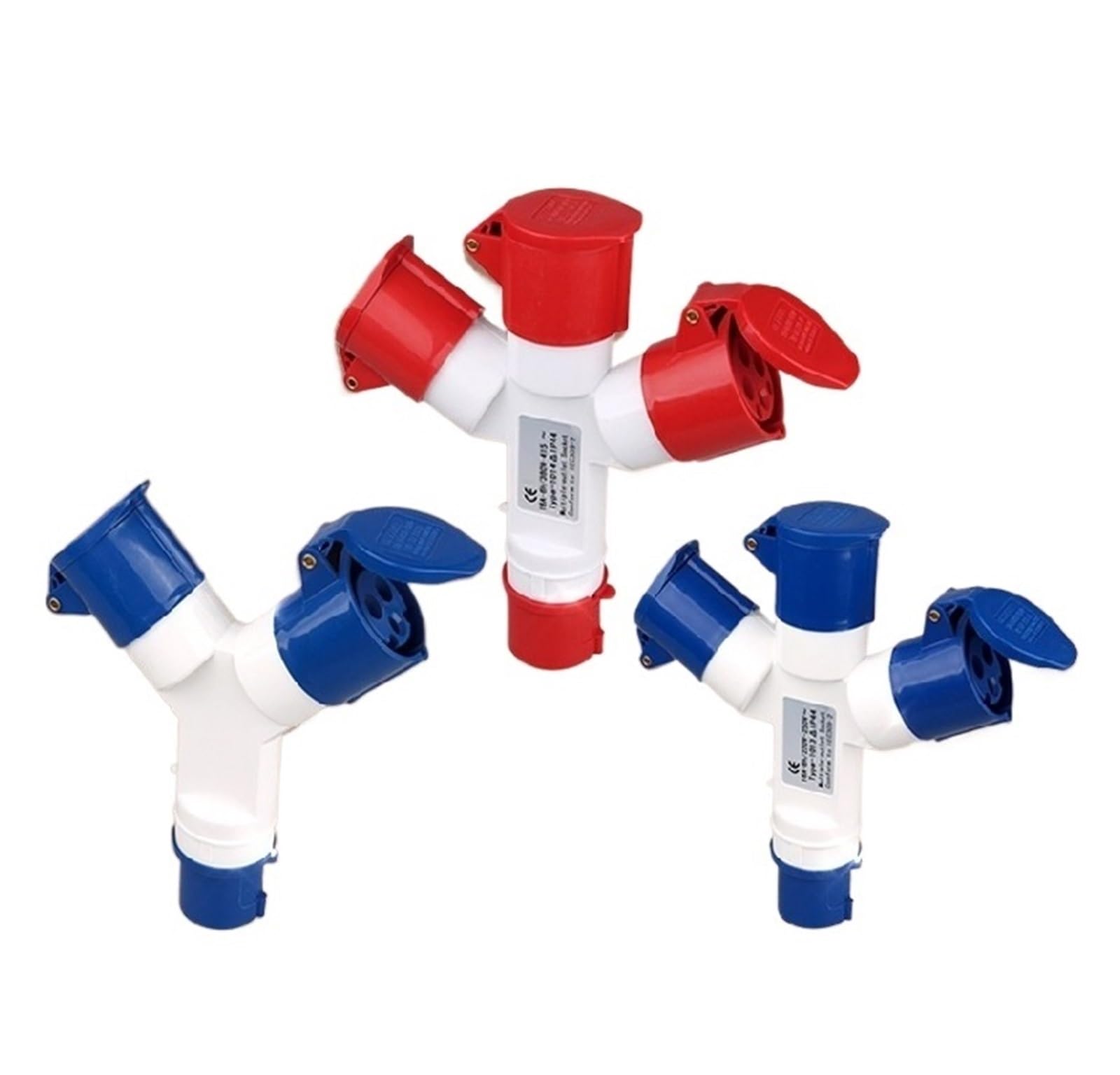 Prise Industrielle multifonctionnelle à Trois Voies en Forme de Y 1013/1023, Prise étanche 3 Fils, 4 Fils, 5 Fils, 16A32A(1014 2 4 Core 16a Union Set)