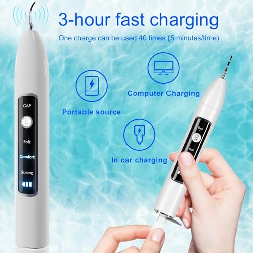 Image of SIRGAWAIN Pet Ultrasonic Dental Cleaner - Plaque, Tartar & Stains Remover, 4 Tips, 3 Modes, LED, Contact-Activated & Smart Touch Protection, Complete Cleaning Kit for Dogs & Cats (White)