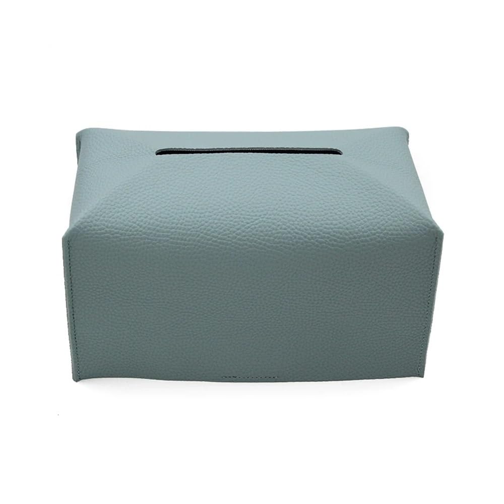 Aimanqi Blue Tissue Box Cover, Modern Decorative Pu Leather Rectangular Tissue Box Case Organizer Holder For Vanity Countertop(Blue)