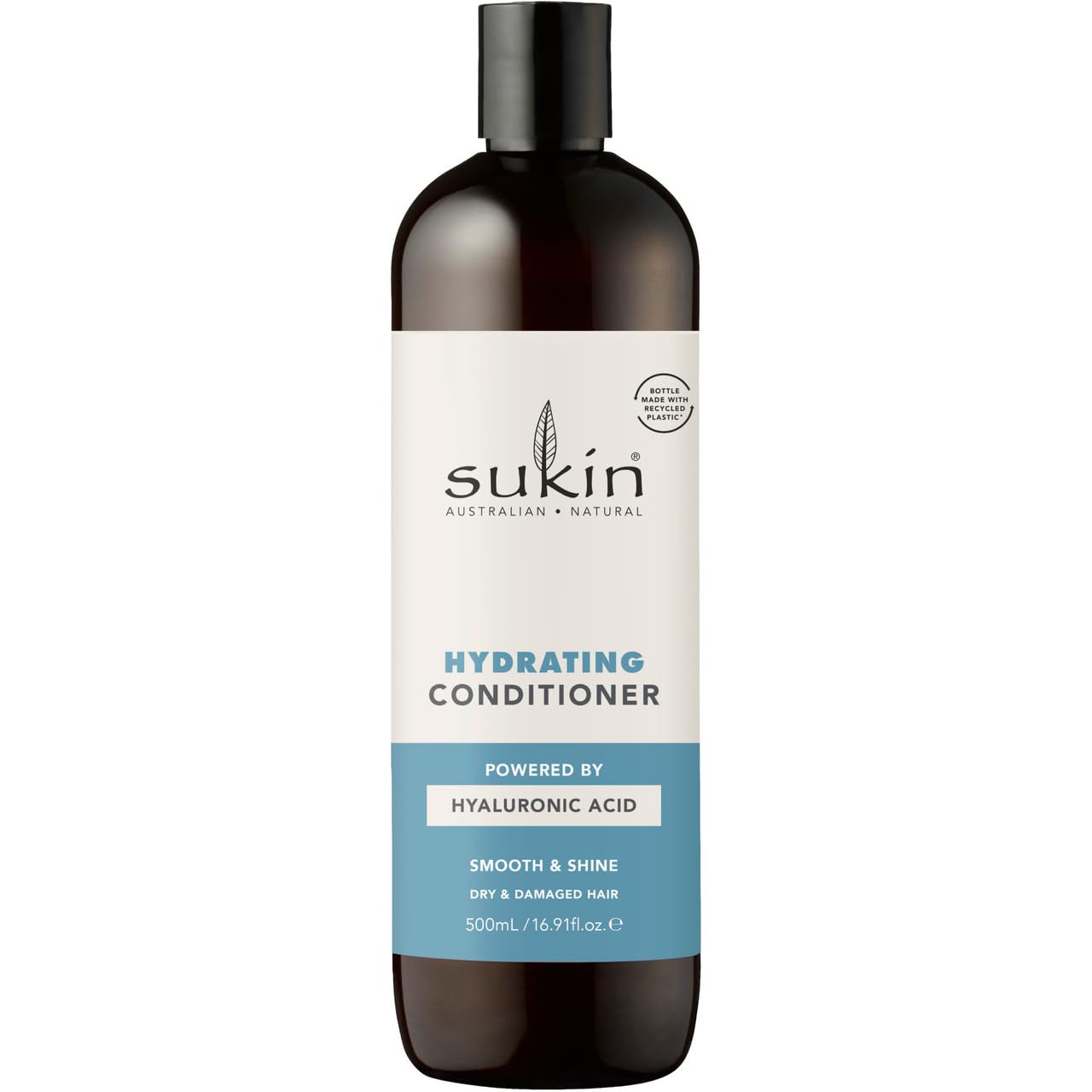 SukinHydrating Conditioner 500ml - strengthens and repairs dry and damaged hair, adds shine and tames frizz - with Coconut Oil & Shea Butter; cruelty free & vegan friendly.