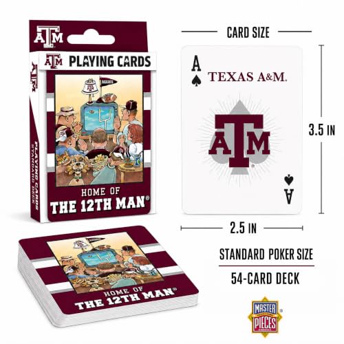 Image of Masterpieces Adult Playing Cards - Texas A&M Aggies Fan Deck, 54 Card NCAA Game