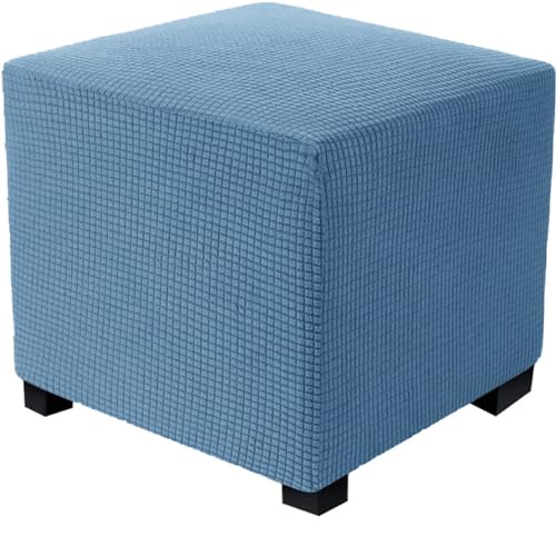 Stretch Ottoman Slipcover Square Ottoman Covers Removable Footstool Cover Storage Stool Cover Dustproof Furniture Protector Footrest Stool Covers,#11-M(Length&Width:24-30″/Height:15-18″)