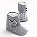 Annnowl Baby Snow Boots Knitted Crib Shoes with Bow 0-18 Months (6-12 Months, Grey)
