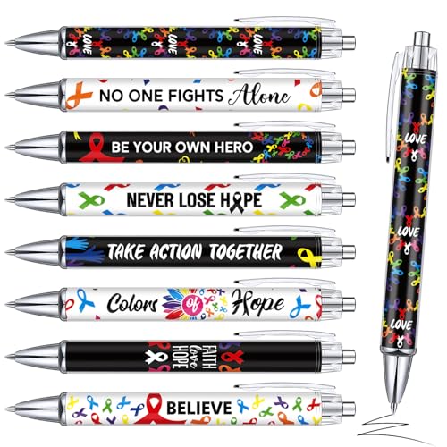 Stylos rétractables lutte contre le cancer avec ruban coloré pour fournitures