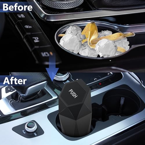 MICHIHOMIE 2 Stück Auto Mülleimer mit Deckel, Tragbare Automülleimer mit 4 Rollen Müllsäcke, Auto Mülleimer Innenraum, Praktischer Mini Mülleimer für Auto Zuhause Office, Wasserdicht und Geruchsdicht