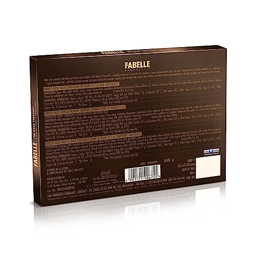 Image of Fabelle The Bars Treasury Premium Chocolate Gift Pack, 24 Assorted Layered Chocolate Bars, Milk, Ruby and French Dessert Chocolate, 168 grams, Ideal for Gifting Occasions (Pack of 2)