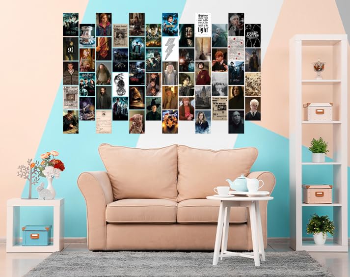 Image of Pack of 54 Harry Movie Wall Collage Kit Posters - 4 x 6 Inches Wall Decor Poster - Wall Art For Bedroom, Living room, Office - 1 Tissue Tape
