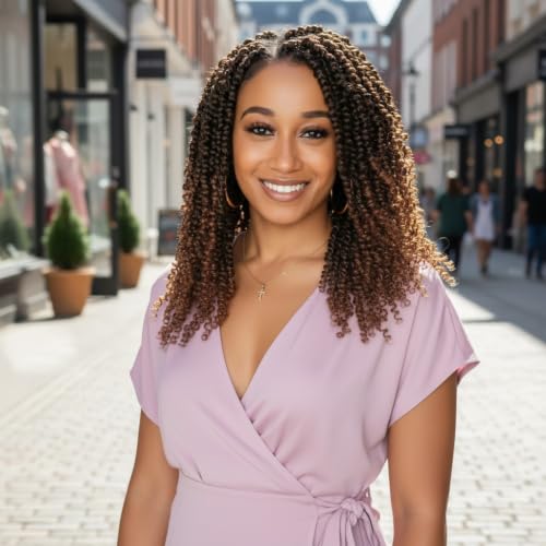 Fulcrum Passion Twist Crochet Hair 12 Inch, 9 Packs Pre Looped Passion Twist Hair, Pre-Twisted Passion Twist Crochet Hair For Black Women (12Inch (Pack of 9), T30#)