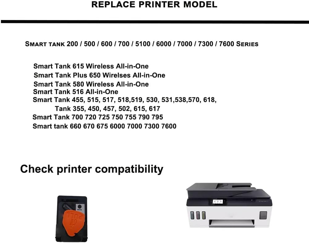 X4E75A Cartridge Print Head for HP Smart Tank 200 500 600 700 5100 6000 7000 7300 7600 Series Printer 660 670 675 720 750 790 5101 6001 7001 7005 7006 7301 7305 7306 7602 7605 7606 Printhead