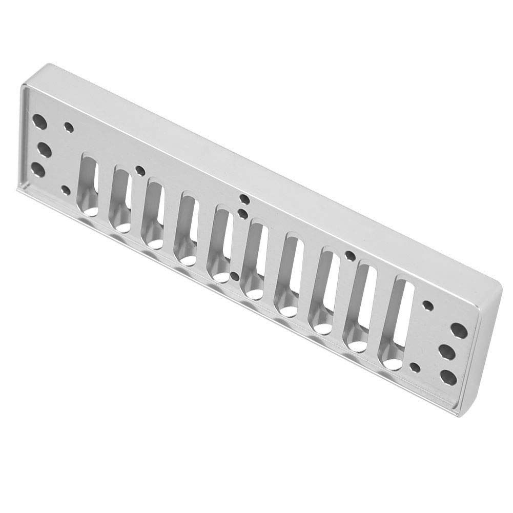 Mundharmonika-Kamm, Metall Mundharmonika-Kamm 10-Loch Blues Harp Comb Teil Kompatibel mit SP20 Harmonika-Zubehör aus Aluminiumlegierung(Silber)Zubehör für Blasinstrumente