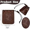 Beebeecraft Pochette à Cordon en Cuir de Vachette Sac de Rangement pour Bijoux 4.7x3.9 Pouce Marron Coco Petit Portefeuille Anti Poussière pour Pièces de Monnaie pour Bijoux #1