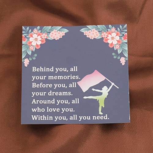 FEELMEM Flag Girl Charm Jewelry Behind You All Your Memories Color Guard Keychain Color Guard Senior Grad Jewelry Gift2
