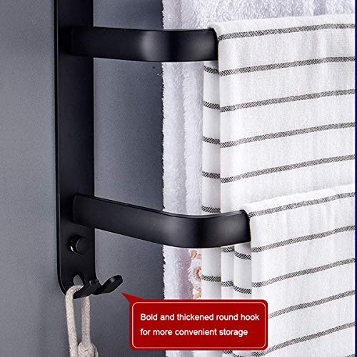 Porte-serviettes de salle de bain noir à suspendre 3 barres alu - 3