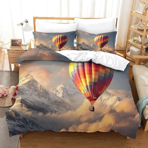 Parure de lit voyage d'aventure montgolfière pour chambre enfant