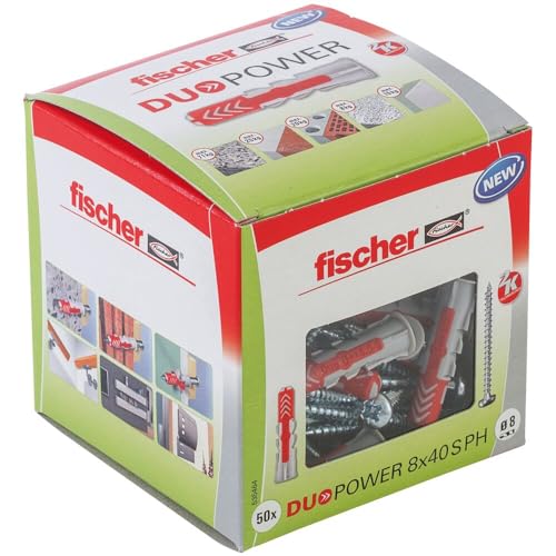 Image of fischer - DuoPower all material dowel 8 x 40 with cylinder head screws /window box of 50