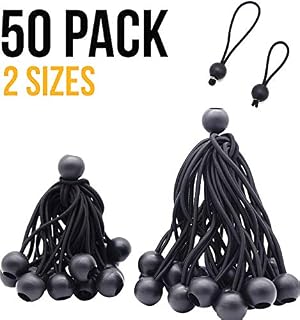 4inch & 6 inch 50PK Ball Bungee Canopy Cord Black Color For Securing