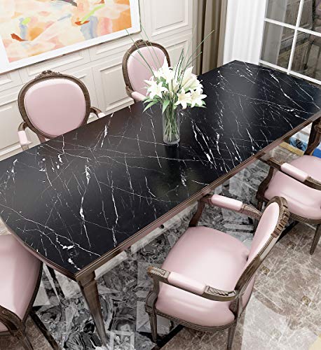 Funstick 36" X 200" Matte Black Marble Wall Paper Kitchen Countertop Peel And Stick Wallpaper Thick Marble Contact Paper For Countertops Waterproof Adhesive Vinyl Marble Paper For Cabinets Table Desk #TOP4
