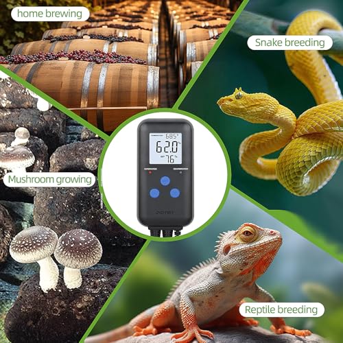 DIGITEN Humidity Controller Pre-Wired Digital Humidistat with Temperature Display, Dual-Stage Outlet Humidifier/Dehumidifier for Mushroom,Reptile, Greenhouse, Fan, Grow Tent - Thumbnail 7