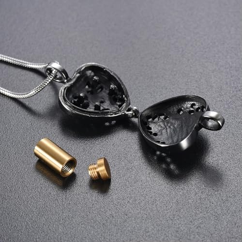 Bijou urne funéraire cendres collier pendentif cylindre or - 3